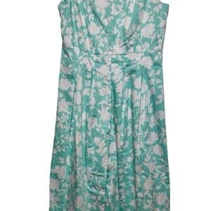 Floral Teal and White Midi Dress